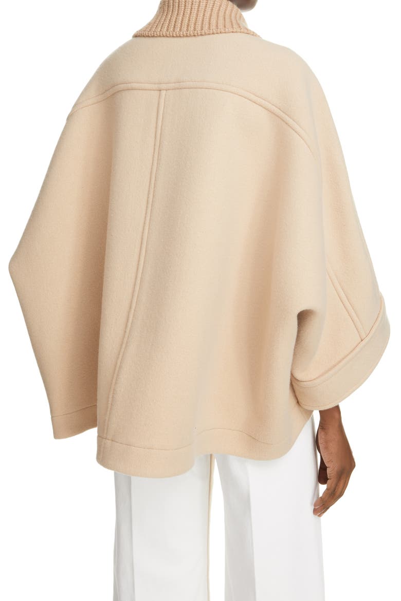High Knit Collar Boxy Jacket, Alternate, color, NOMAD BEIGE