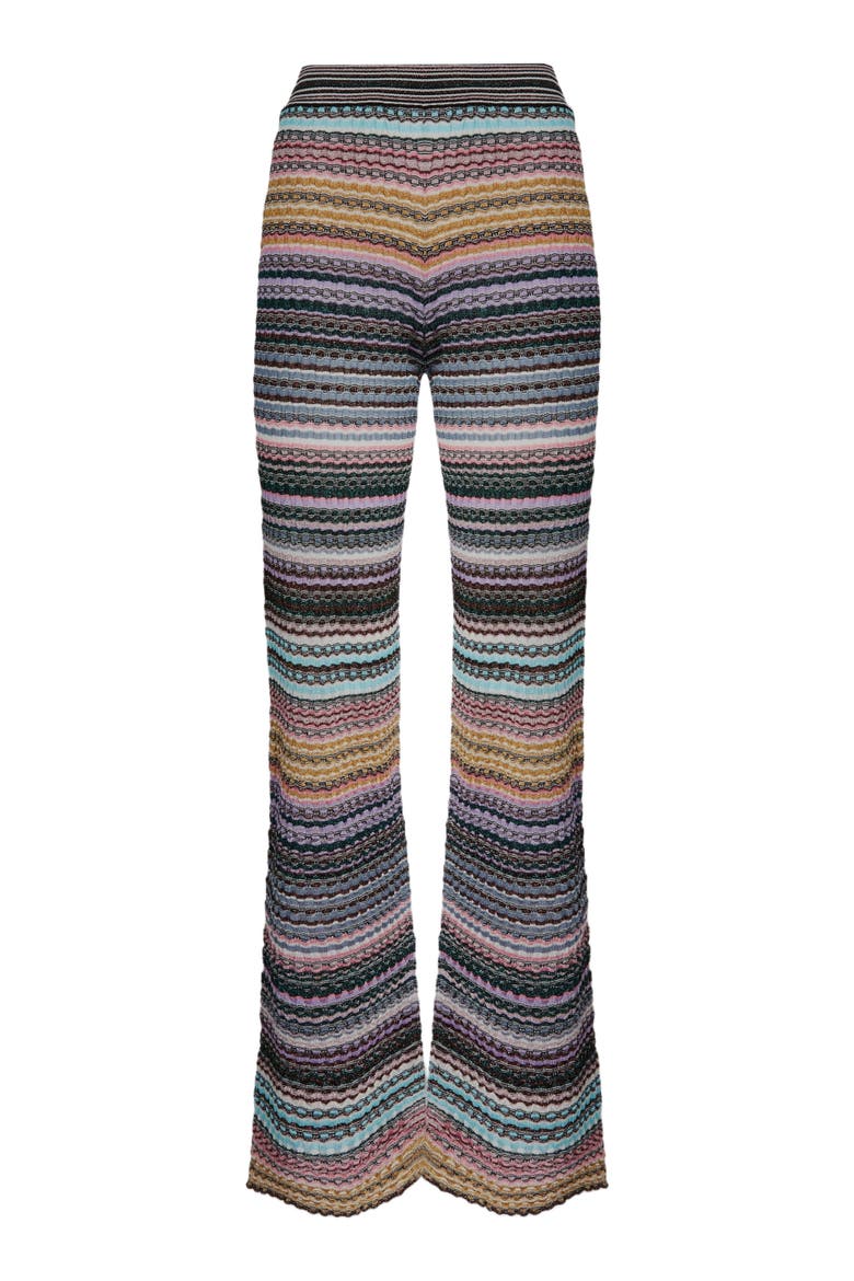 Straight Long Pants With Stripes, Alternate, color, Multicoloured