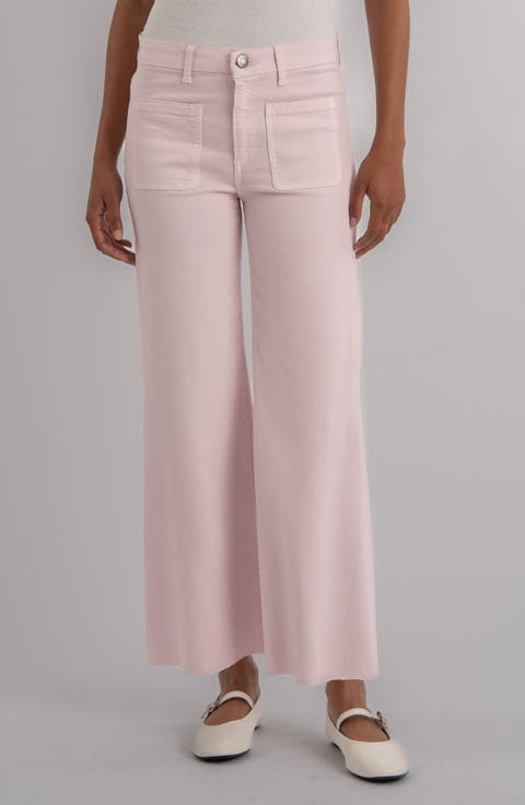 Meg High Rise Patch Pocket Wide Leg Jeans (Princess)