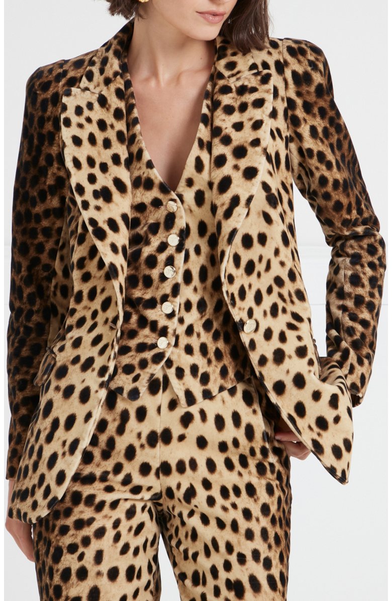 Temperley London Nemera Velvet Jacket, Alternate, color, Leopard Print