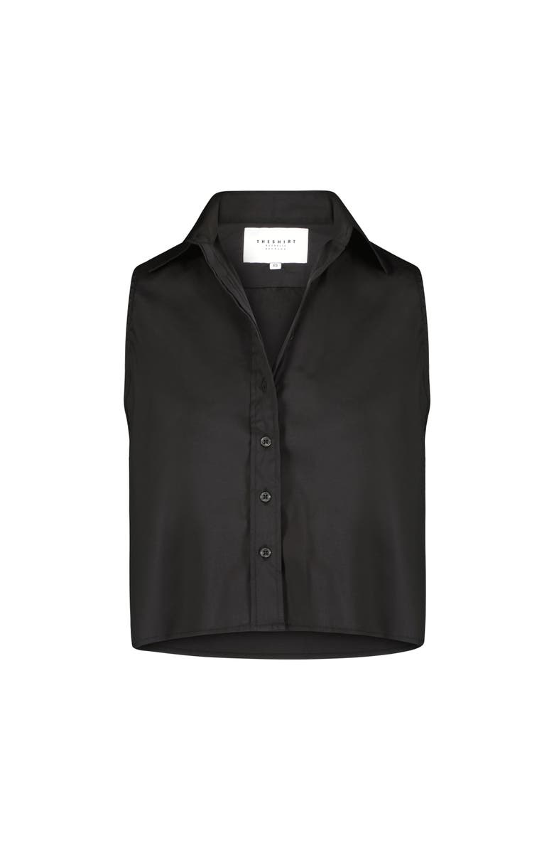 The Shirt by Rochelle Behrens The Boxy Cropped Sleeveless Shirt, Alternate, color, Black