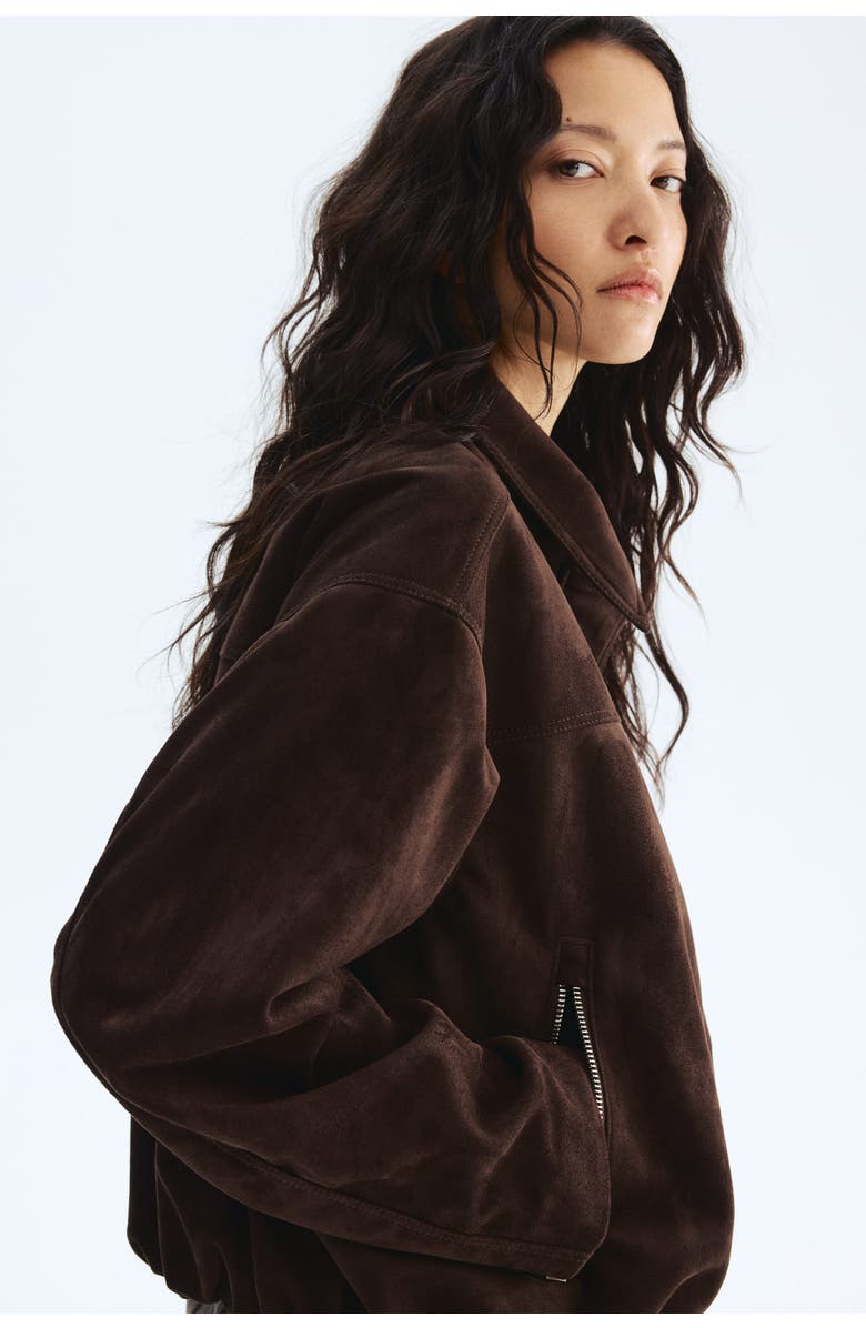 H&M Napped Jacket, Alternate, color, Brown