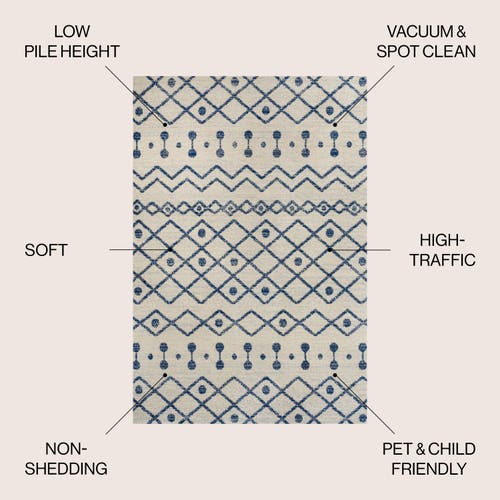 Jonathan Y Aksil Moroccan Beni Souk Area Rug In Cream/navy