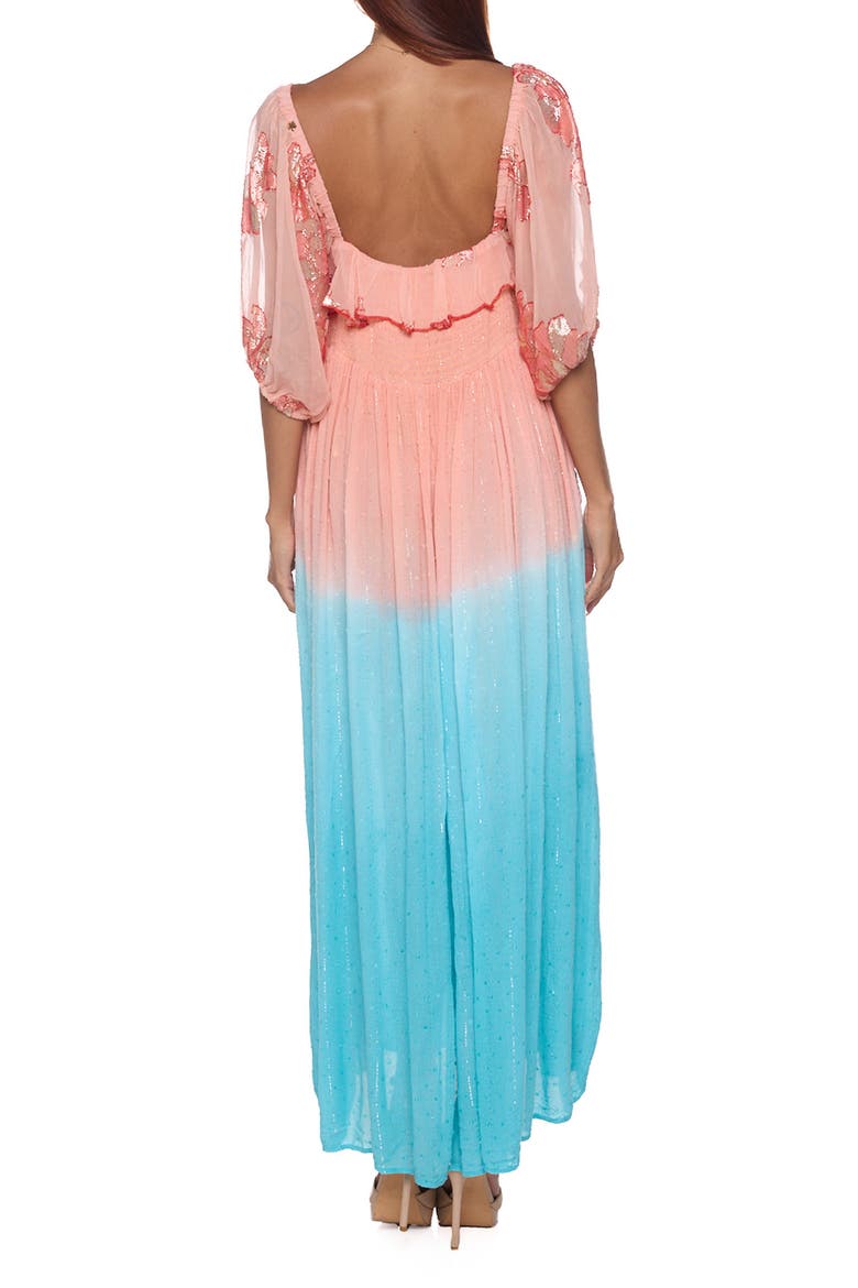 Dip Dye Maxi Dress, Alternate, color, CORAL