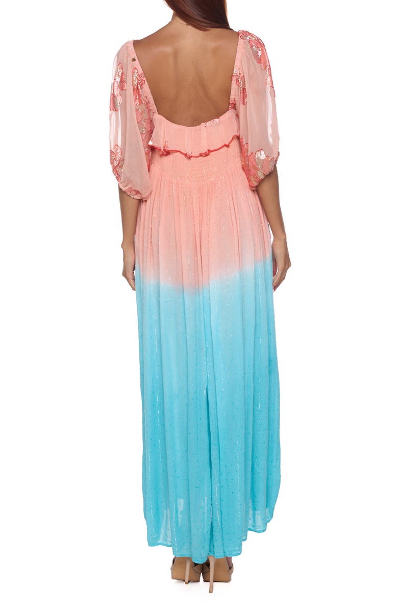 RANEES Dip Dye Maxi Dress, Alternate, color, Coral