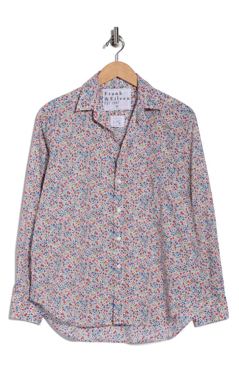 Frank & Eileen Eileen Relaxed Button-Up Shirt, Alternate, color, Red / Blue Small Flowers