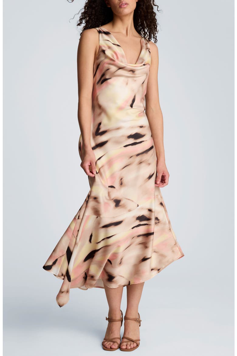 Asymmetric Hem Sleeveless Maxi Dress, Main, color, TIMELESS TAUPE MULTI
