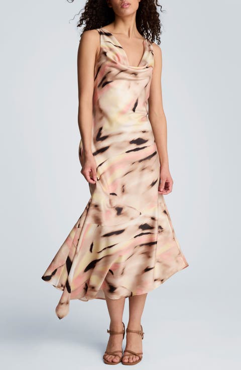 Asymmetric Hem Sleeveless Maxi Dress