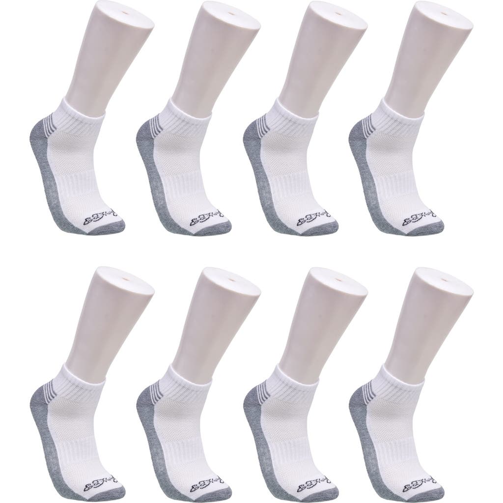 Ed Hardy Athletic Half Cushion Quarter Sock 8-pack In White