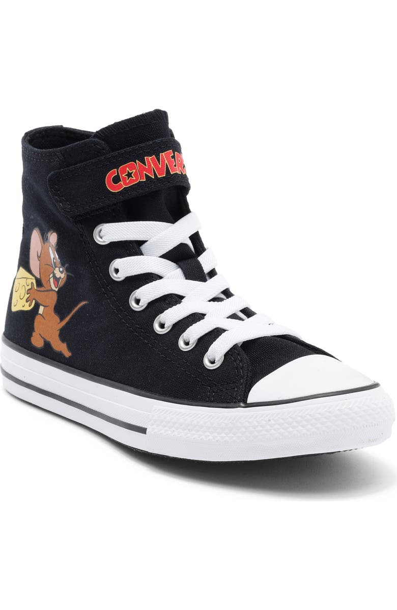 Converse x Tom and Jerry Kids' Chuck Taylor All Star 1V High Top Sneaker, Main, color, Black/ Multi/ White