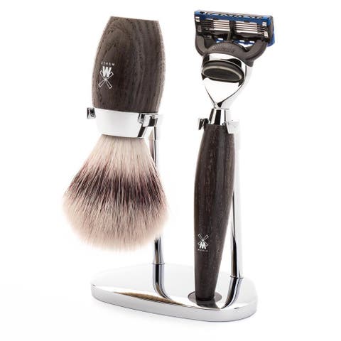 Kosmo Bog Oak 3-Piece Silvertip Fiber & Fusion Shaving Set