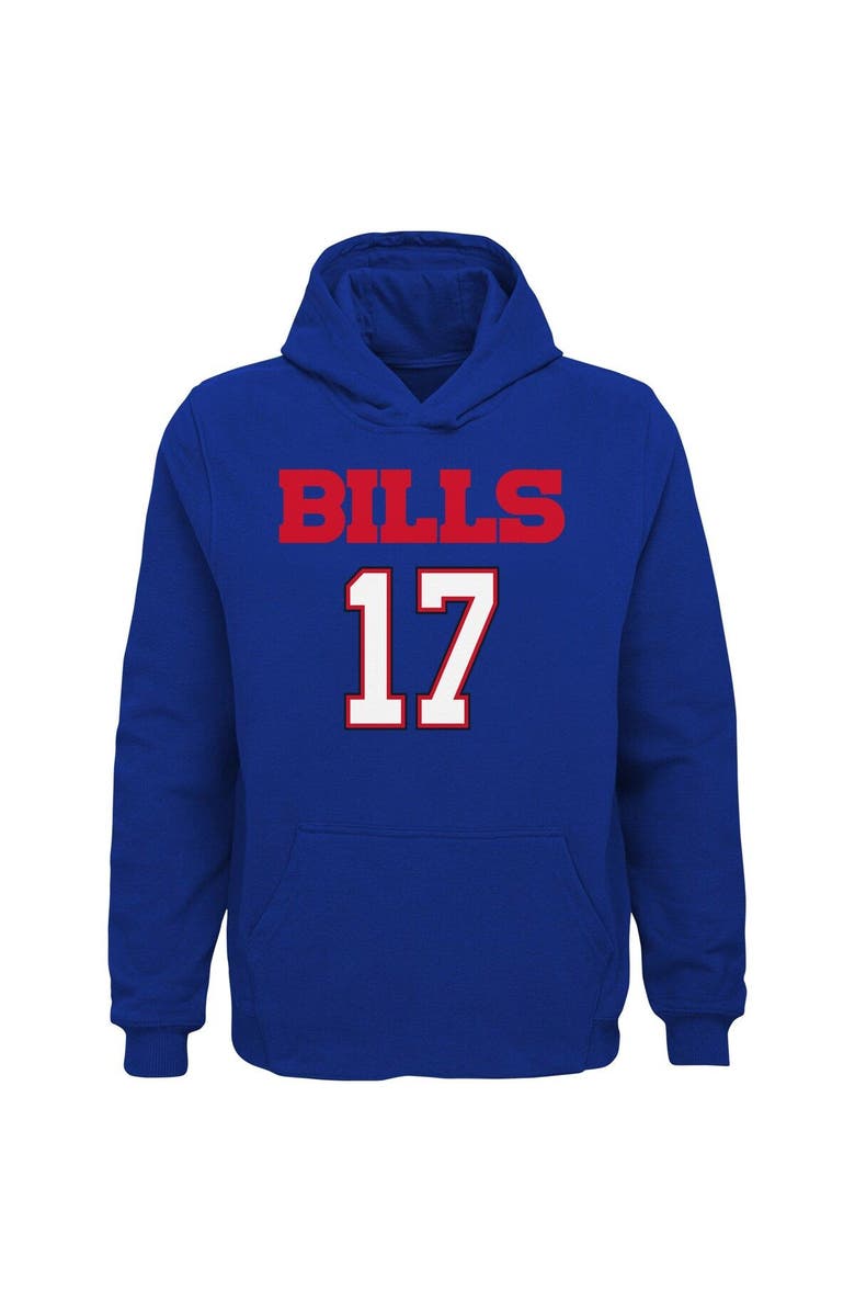 Outerstuff Youth Josh Allen Royal Buffalo Bills Mainliner Player Name & Number Pullover Hoodie, Alternate, color, 