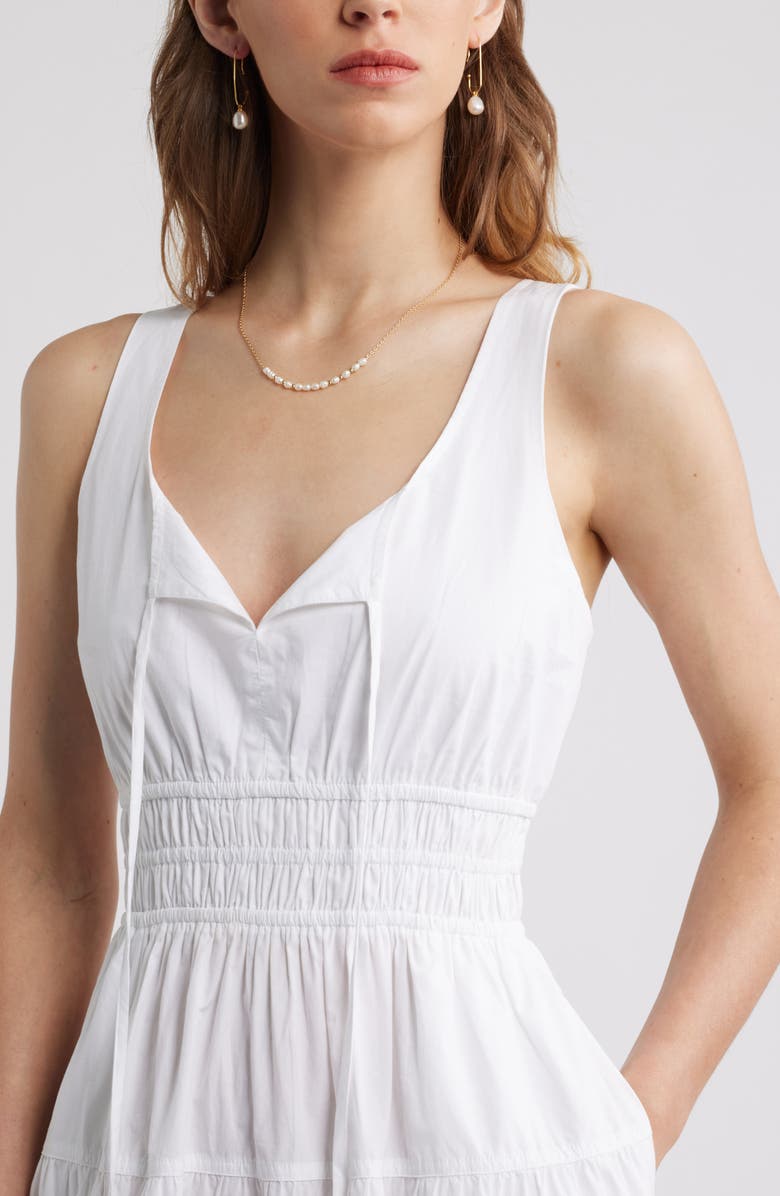 Chelsea28 Cotton Poplin Tiered Maxi Sundress, Alternate, color, White