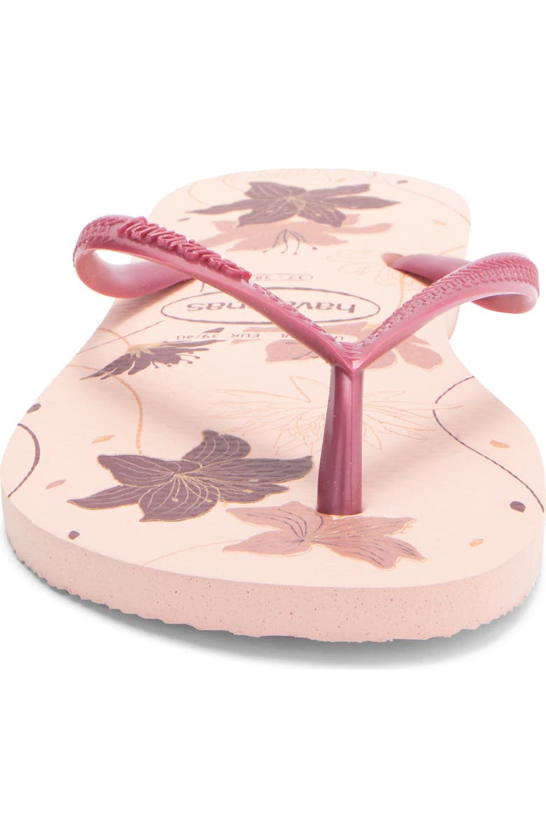 Havaianas Slim Flip Flop, Alternate, color, Ballet Rose/Golden