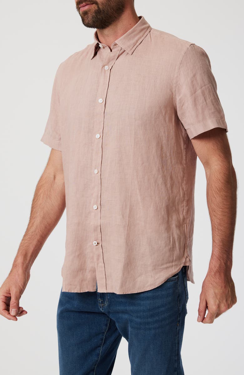 34 Heritage Short Sleeve Linen Button-Up Shirt, Alternate, color, Fawn