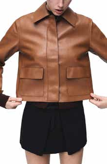 MANGO Sabina Faux Leather Jacket