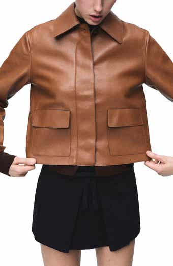 MANGO Sabina Faux Leather Jacket