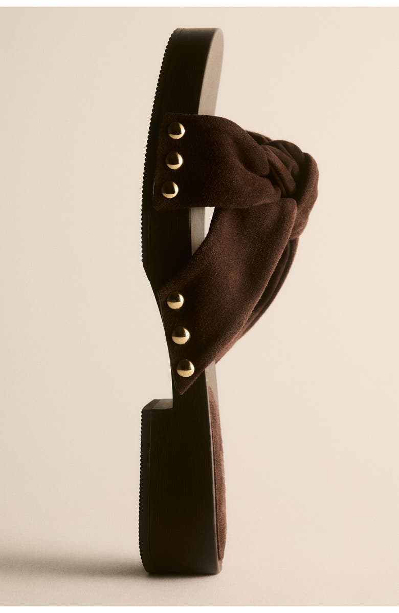 H&M Suede Sandals, Alternate, color, Dark Brown