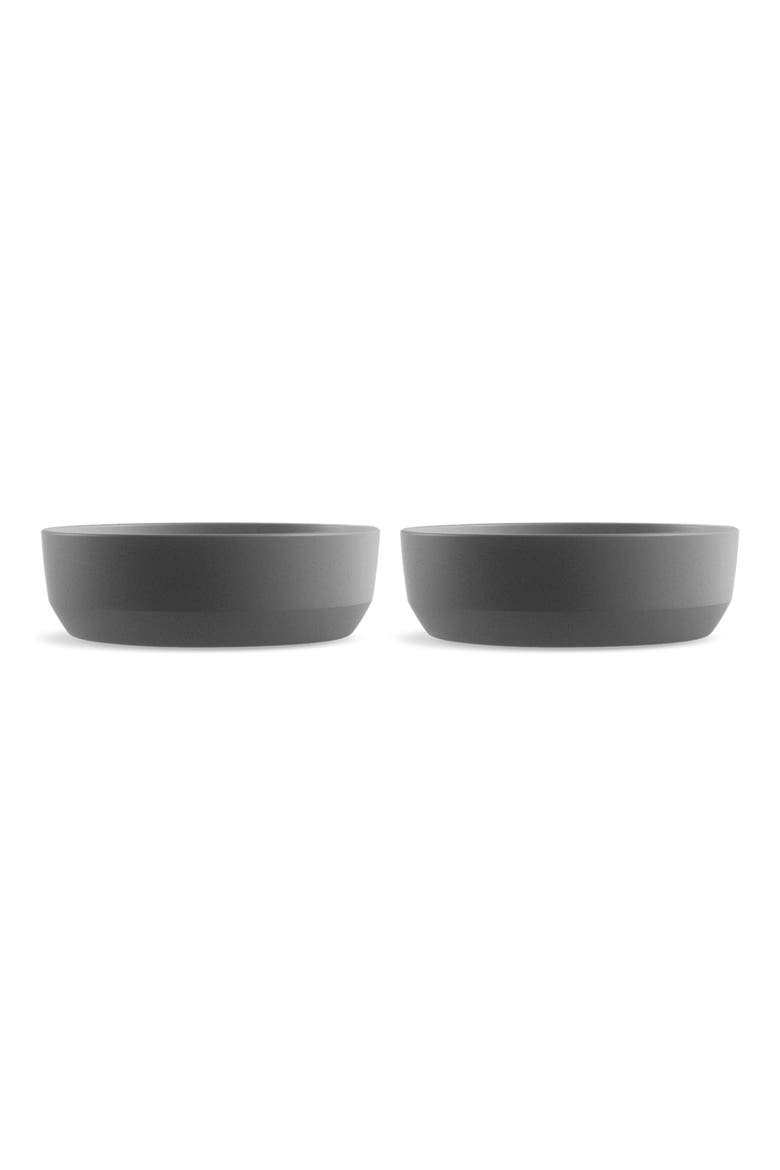 Three-Piece Large Bevel Bowls & Slip Mat Set, Main, color, GRAY