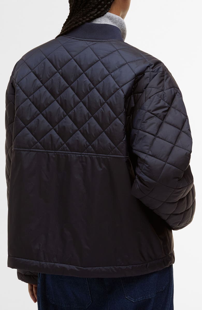 Barbour Wetherby Diamond Quilted Bomber Jacket, Alternate, color, Dark Navy/ Dress Tartan
