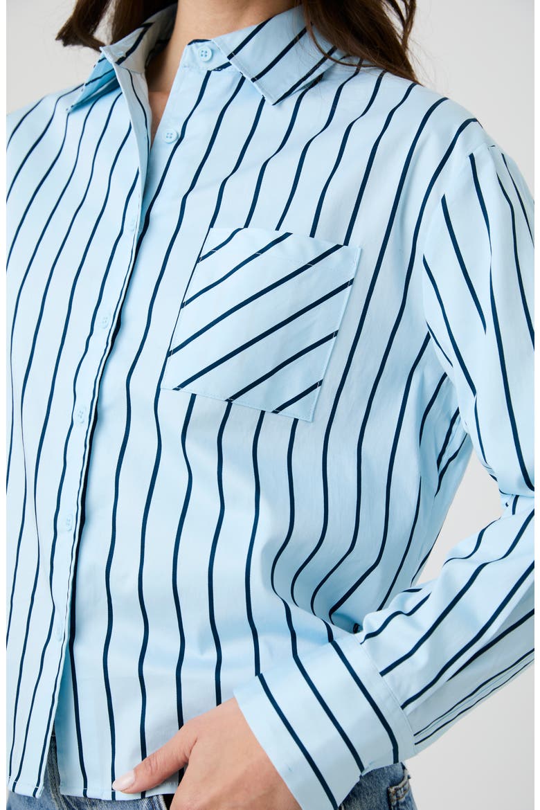 Boxy Stripe Button-Up Shirt, Alternate, color, POWDER BLUE