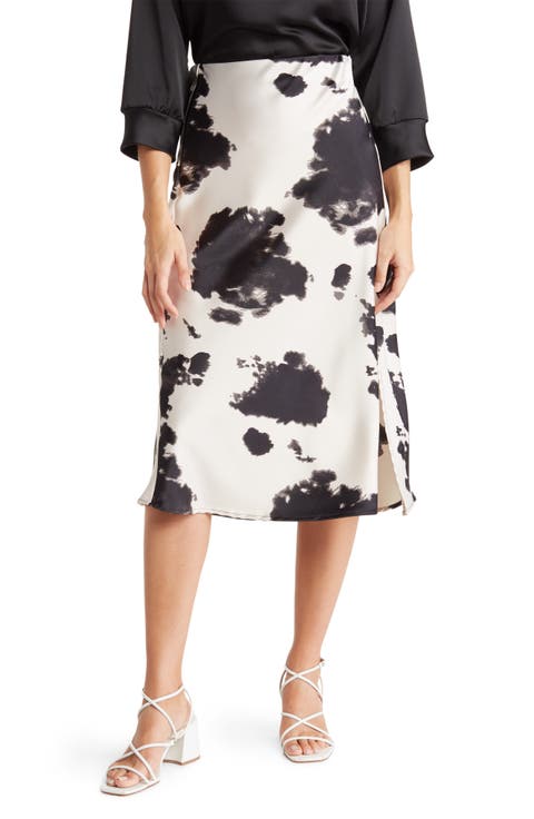 Cow Print Midi Skirt