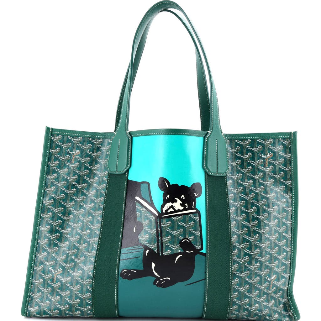 Pre-owned Goyard Goyard Villette Tote Printed Coated Canvas Mm In Green