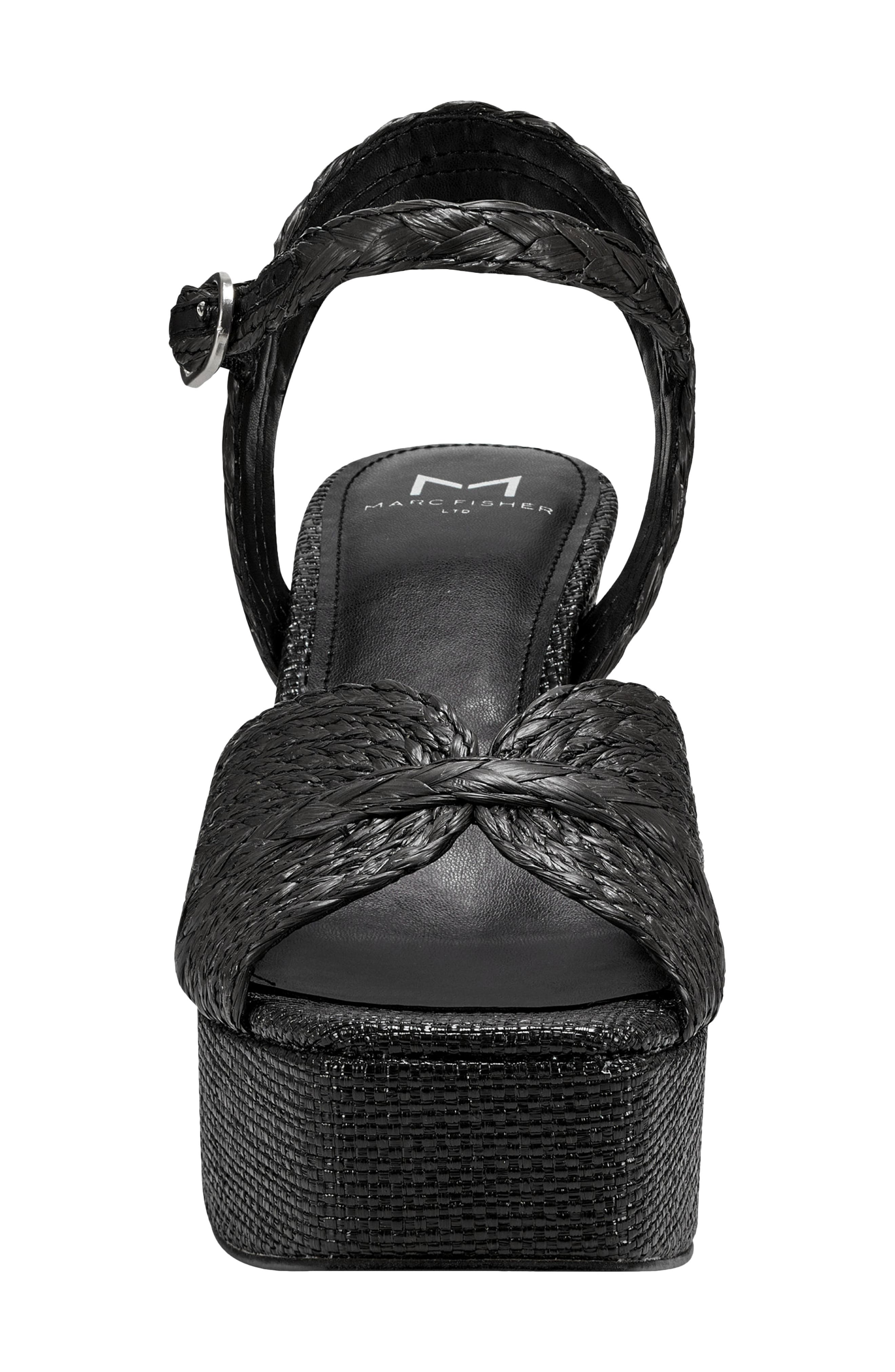 Marc Fisher LTD Chela Platform Raffia Sandal, Alternate, color, 