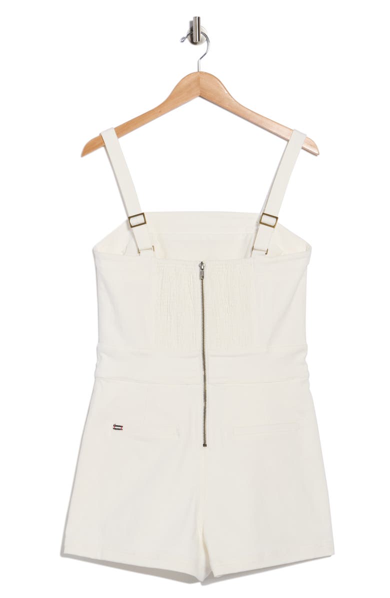 Alice + Olivia Vita Denim Romper, Alternate, color, Off White