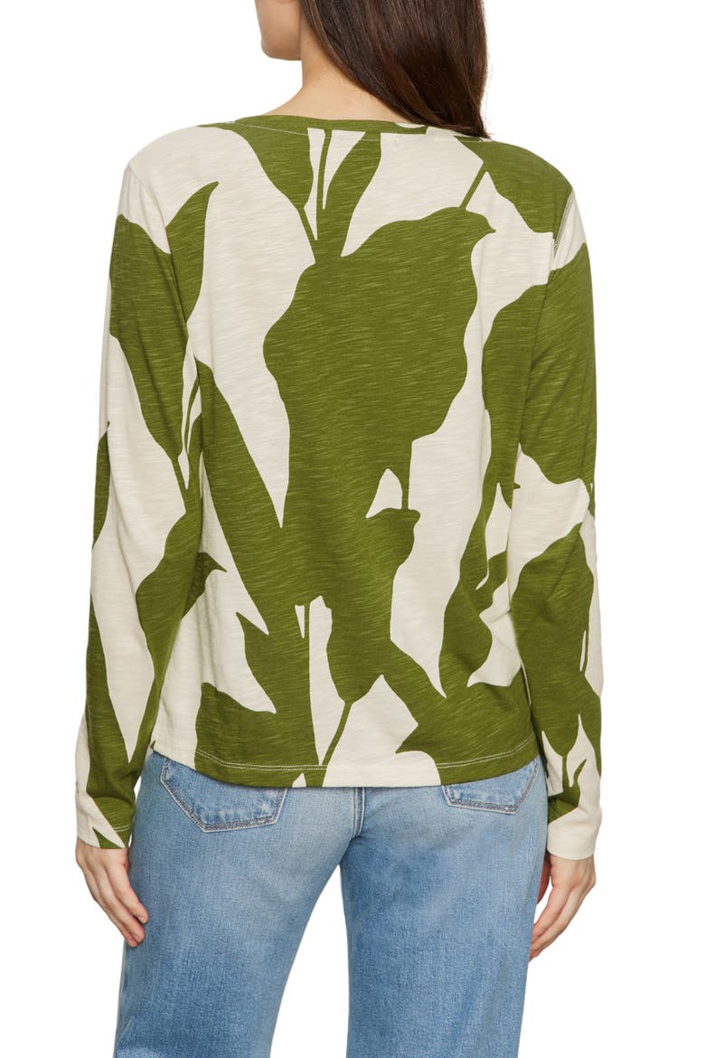 Print Split Neck Knit Top, Alternate, color, MARTINI ABSTRACT GREEN