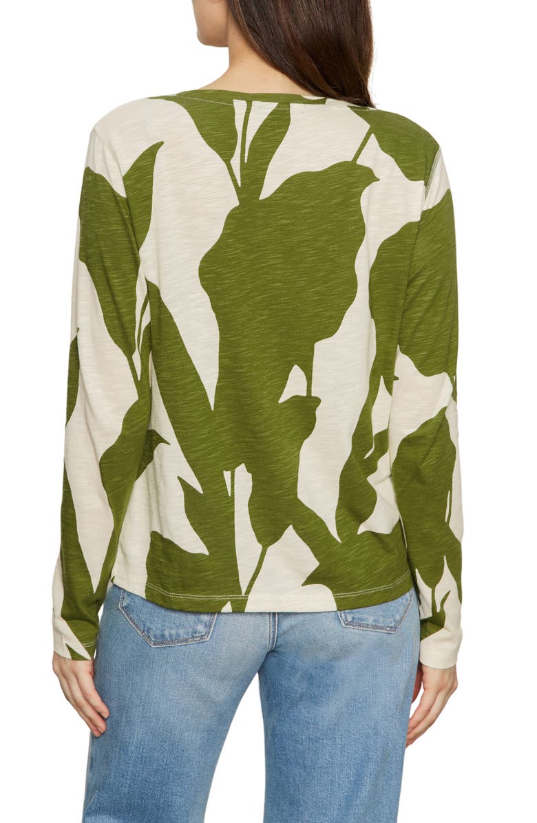 Sanctuary Print Split Neck Knit Top, Alternate, color, Martini Abstract Green