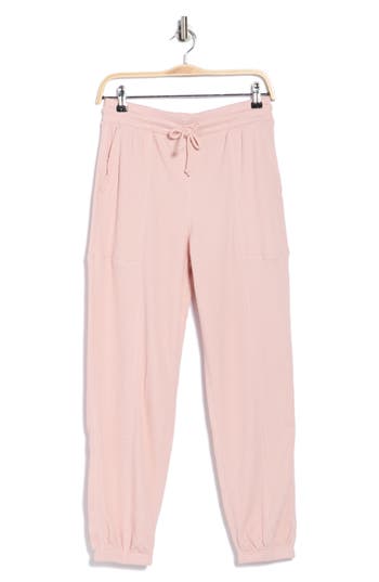 Yogalicious Brushed Waffle Knit Joggers In Pink