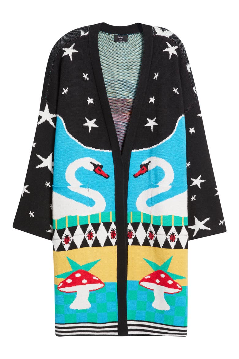 Hot Air Balloon Cardigan, Alternate, color, BLACK