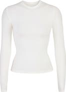 SKIMS Stretch Cotton Jersey Long Sleeve T-Shirt