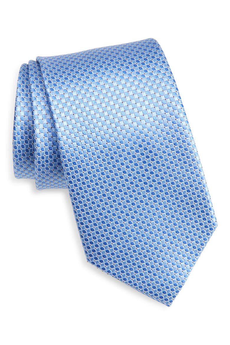 Solid Textured Silk Tie, Main, color, LIGHT BLUE