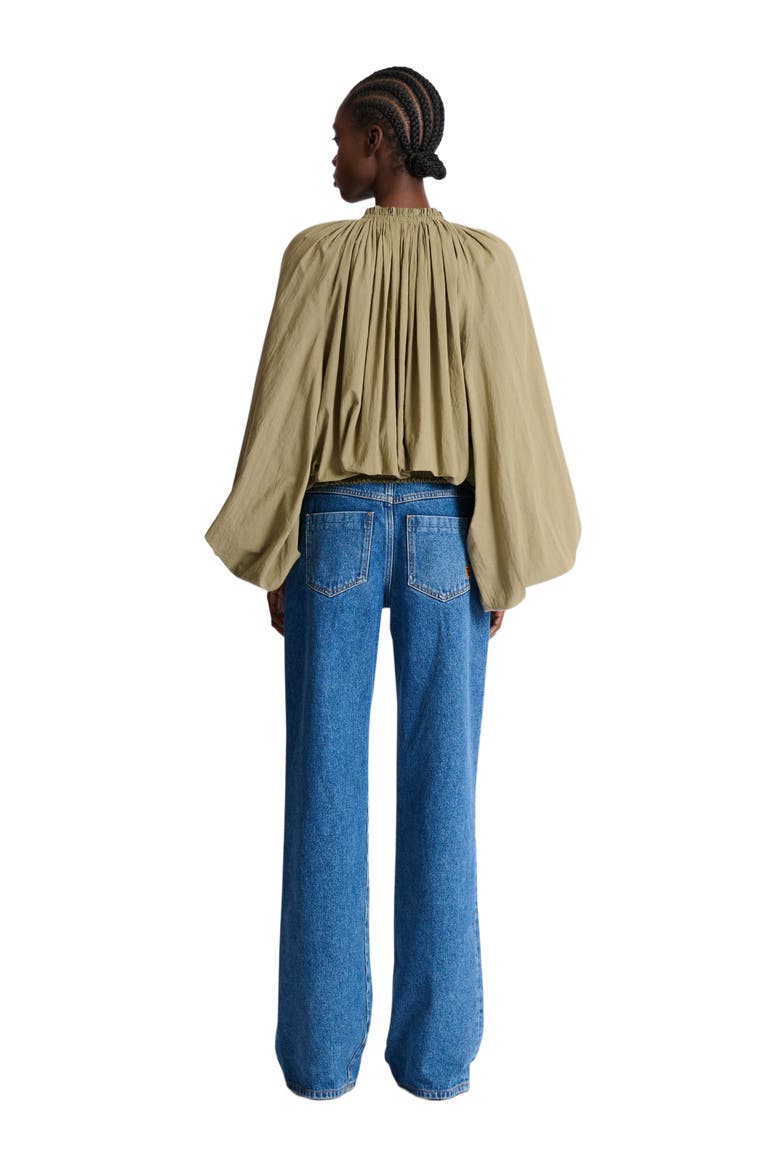 Cotton blouse, Alternate, color, green