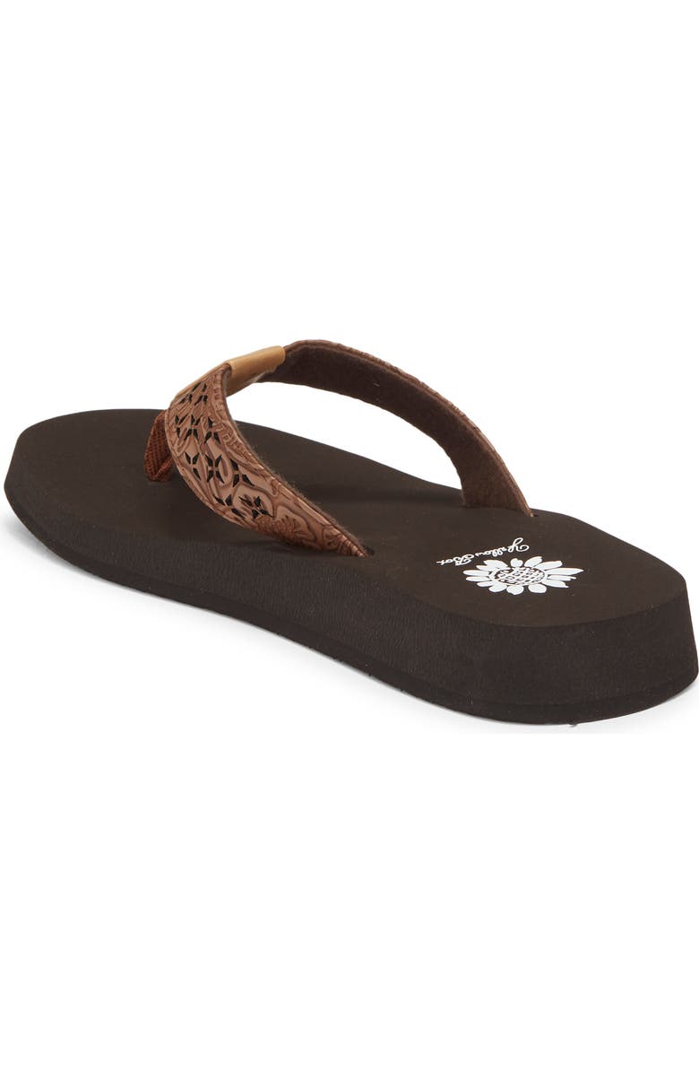 Yellow Box Premium Benji Lasercut Flip Flop, Alternate, color, Dark Brown