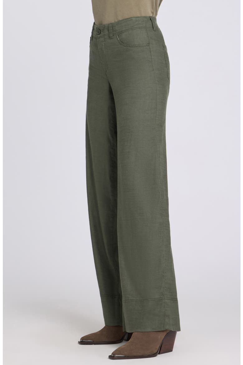 Linen Blend Wide Leg Pants, Alternate, color, DESERT GREEN