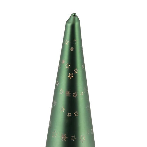 Northlight Led Lighted Snowy Forest Glass Christmas Cone Tree Decoration In Green