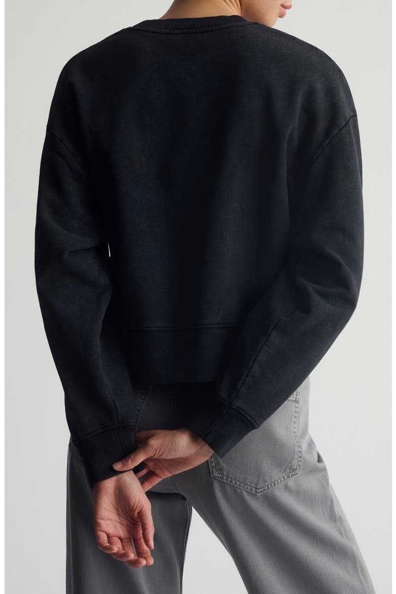 Appliqué Logo Graphic Sweatshirt, Alternate, color, BLACK