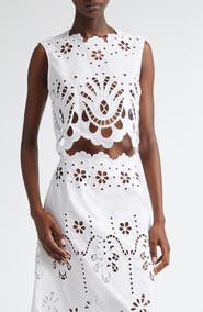 Dolce&Gabbana Embroidered Eyelet Crop Top