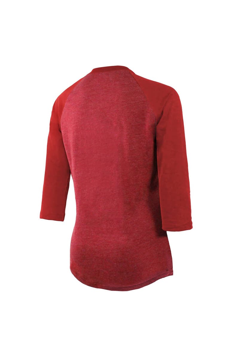 Majestic Threads Women's Majestic Threads Red Kansas City Chiefs Super Bowl LVII Desert Tri-Blend Raglan 3/4 Sleeve T-Shirt, Alternate, color, 