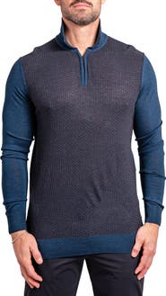Maceoo Knitted Passion Merino Wool Quarter Zip Sweater