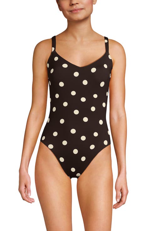 V-Neck High Leg Strappy Back One Piece