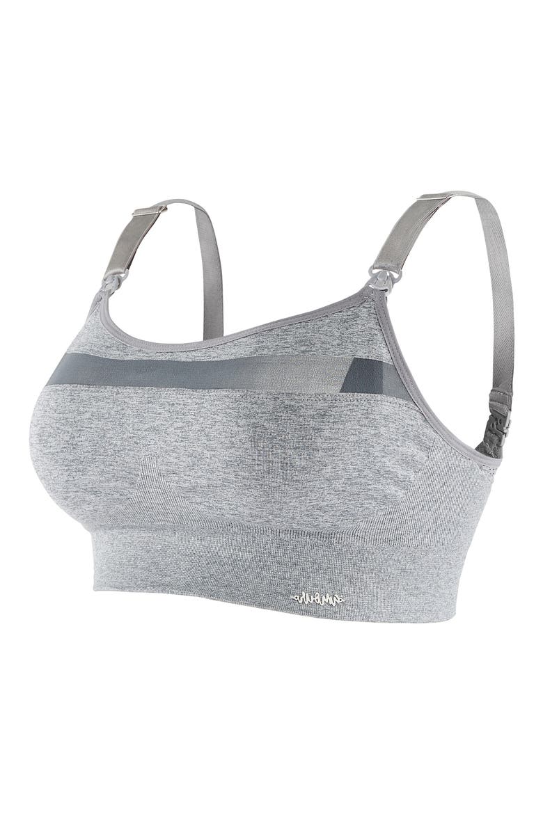 Maternity/Nursing Sports Bra, Main, color, GREY