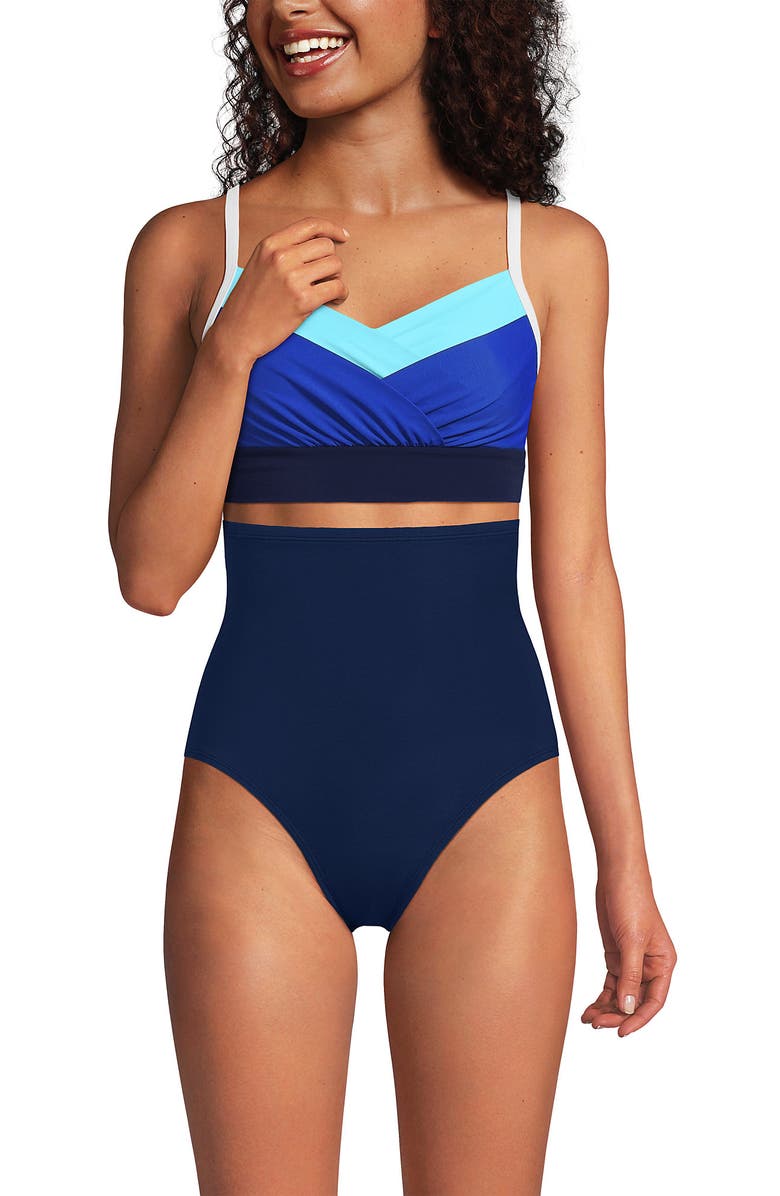 Lands' End Slender Suit Pleated Tankini Top, Alternate, color,