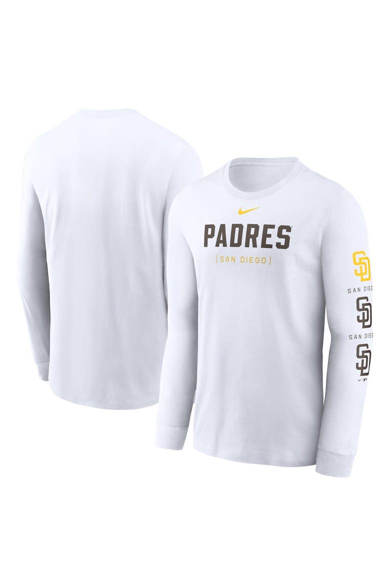 Men's Nike White San Diego Padres Repeater Long Sleeve T-Shirt, Alternate, color, White