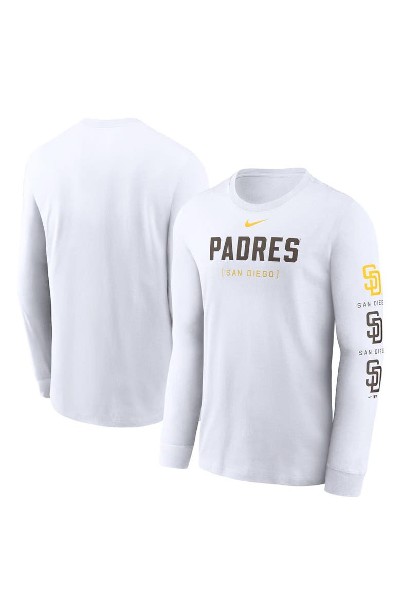 Nike Men's Nike White San Diego Padres Repeater Long Sleeve T-Shirt, Alternate, color, 