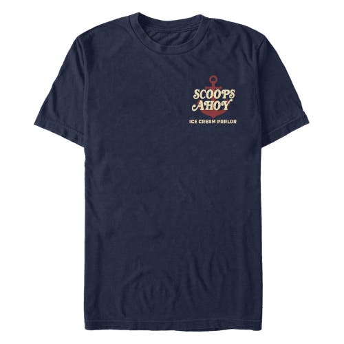 Stranger Things Scoops Ahoy Ice Cream Parlor  Graphic T-shirt In Blue