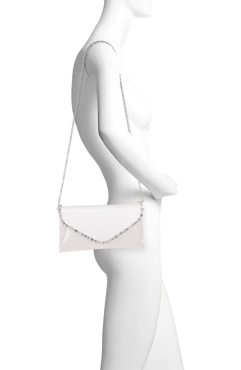 Jewel Badgley Mischka Mika Mix Crystal Neckline Envelope, Alternate, color, White
